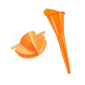 Motorcycle 9" Crankcase Fill Funnel Primary Case Oil Fill Set Fit for Harley Touring Trike Dyna Softail 2 Pcs Orange
