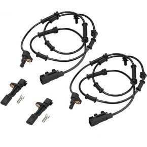 4 Pack Front Rear Left Right ABS Wheel Speed Sensor Compatible with Jeep Wrangler 3.8L 2007-2011 Wrangler 3.6L 2012-2017 Replace 68003281AA 68003281AC ALS1918 52125003AB ALS1932
