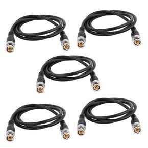 5-Pack 5ft BNC Male to BNC Male Jumper 75-Ohm Cable Extension Connector for CCTV DVR to TV System (5 FT)