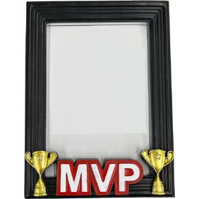 Express Medals MVP 5x7 Resin Picture Holder Frame Trophy Most Valuable Player Award Plaque Gift Prize Hang or Self Stand with Glass Front Champion Photo Trophies Awards