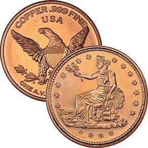 1 oz .999 Pure Copper Round/Challenge Coin (The Aztec Calendar)