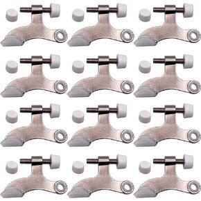 DCC Home Decor 6 Pack Hinge Door Stopper Adjustable Heavy Duty Black Door Stop 2.5 Inch Wide Wall Protector with Rubber Bumper