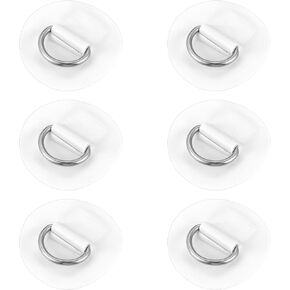 X AUTOHAUX 6pcs 6cm D Ring Patch PVC Stainless Steel Round Shape D Ring Pad for Surfboard Inflatable Boat Kayak Canoe Deck