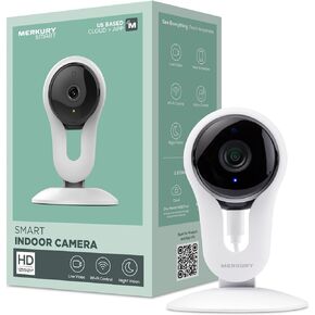 Indoor Camera, 1080p HD Camera for Home Security with Two-Way Audio, Motion Detection, and Night Vision, Compatible with Alexa and Google Home