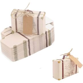 50PCS Mini Suitcase Wedding Favor Candy Box for Wedding Party Decoration