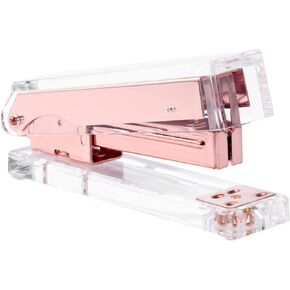Stapler Metal Office Desktop Stapler Pink Office Book Binding Tools Portable Staplers Fashion Office Supplies for Office School Daily Use