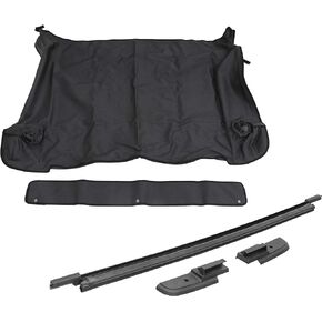 Rampage Tonneau Cover with Tailgate Bar Kit | Vinyl, Black Diamond Color | 741136 | Fits 2018 - 2024 Jeep Wrangler JL 2-Door