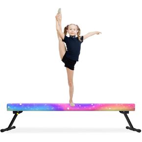 EL&IT·Wings 8ft Gymnastic Balance Beam,Adjustable High and Low Level Floor Beam - Highly Stable - Gym Practice Training Equipment for Kids Children Girls Home