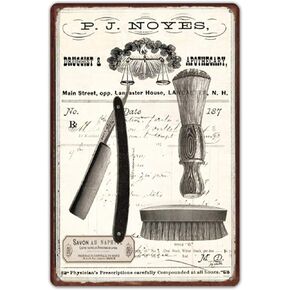 Metal Sign 8 x 12inch - Bathroom Wall Decor Barber Shop Salon Vintage Look tin Sign Wall Decoration Bar Cafe Home Decor