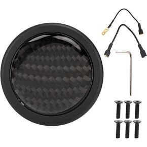 Horn Button, Carbon Fiber Steering Wheel Horn Button Kit Car Modified Accessory for 6 Bolts for Sparco Steering Wheel Auto