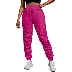 MakeMeChic Women's Elastic Waist Tie Front Ruched Jogger Pants Work Athletic Sweatpants in Kuwait