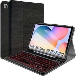 Backlit Keyboard Case for Samsung Galaxy Tab S6 Lite 10.4 Inch 2022/2020(SM-P610/P613/P615/P619), 7 Color Backlights Detachable Wireless Keyboard Case for Samsung Galaxy Tab S6 Lite (Black)