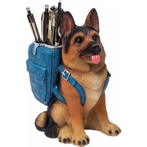 Cute Dog Pen Holder for Desk ，Pen Pencil Cup Creative Desktop Pen Organizer Pencil Cups for Desk Unique Desk Accessories Decor for Home Office School German Shepherd Gifts for Dog Lovers