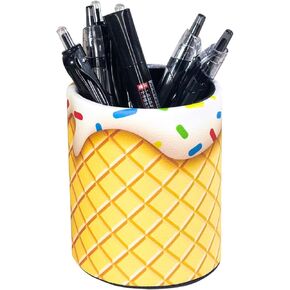 FowardDecor Round Pencil Holder PU Leather Pencil Box Pen Organizers Supplies Storage Caddy Pen Box Cute Pen Holder for School Office College Gift for Kids