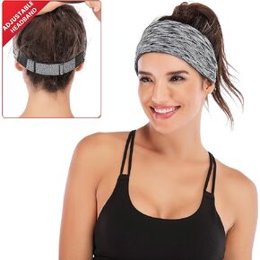 IUGA Adjustable Headbands for Women Non Slip Stretchy Workout Sweatbands for Sports Yoga Fitness Running Hairbands Bike Helmet Friendly Fits All Women & Men