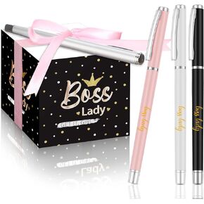 4 Pcs Lady Gift Set Lady Sticky Notes Memo Block Cube Lady Pen Pink Ribbon Set 600 Sheet Lady Sticky Note Pads Patterned Printed Edges Lady Gift for Women Desk Supplies Accessories