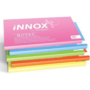 Self-Stick Notes 8x4 inch | Sticks to Any Surface Without Glue | Reusable White Dry Erase | Great for Classroom and Home Office (Assorted Colors, 8x4 inches)