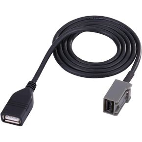 Acouto 60cm Car USB 2.0 AUX in Adapter Cable Audio Extension Wire for Honda for Mitsubishi 2009 Onward