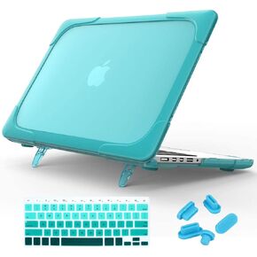 Mektron for MacBook Pro 13 Inch Case (Version 2015/2014/2013)[Heavy Duty][Snap on][Dual Layer] Hard Case Cover with Foldable Stand for Mac Pro Retina 13.3 Model A1502 A1425 (Gray)