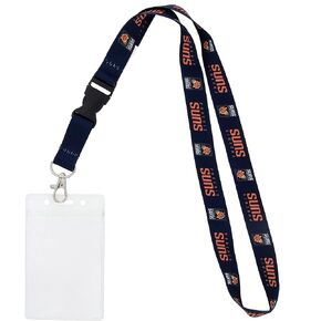 Desert Cactus Phoenix Suns Lanyard ID Badge Holder NBA Car Keys Keychain Snap Buckle National Basketball Association (Design 3 with Pouch)