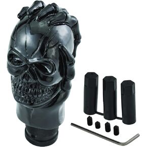 Skull Resin Transmission Gear Shifter Lever Knob Heavy Shiny Vehicle Stick Handle for Most Manual Automotive Vehicles (Black)