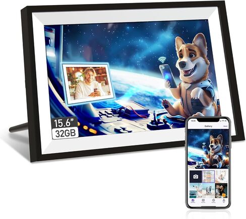 Digital Picture Frame, 32GB 15.6 inch Large WiFi Digital Photo Frame for Mom Electronic Digital Picture Frames Load from Phone FHD 1080P Video Picture Frame Portaretrato Digital in Saudi Arabia