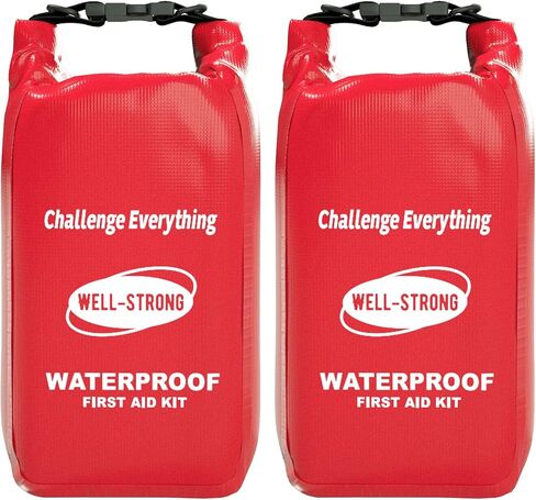 مجموعة من 2 طقم إسعافات أولية مقاوم للماء ملحقات قوارب الكاياك طقم طوارئ للقوارب لصيد الأسماك والتجديف والقوارب والتخييم والتجديف على الشاطئ in Kuwait