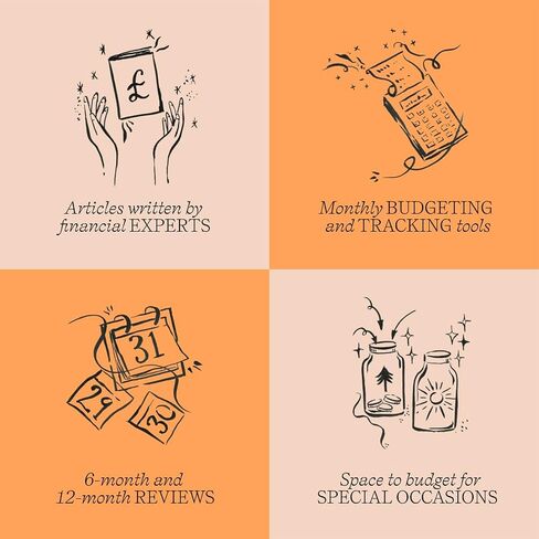 مخطط التمويل - البرسيم، 153 مم × 215 مم، غلاف مقوى | مقالات مرشد المال | مراجعات 6 أشهر وسنوية، أدوات التتبع الشهرية | ورقة من مصادر أخلاقية | دليل الميزانية النهائي in Kuwait