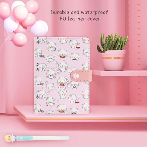 Cute Cartoon Notebook Kawaii Journal Notebook Japanese Sketchbook Leather Cover Diary Notepad Travel Notebook,Green in Kuwait