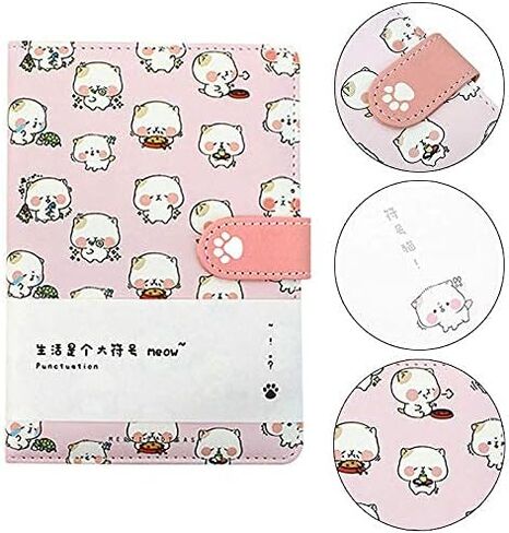Cute Cartoon Notebook Kawaii Journal Notebook Japanese Sketchbook Leather Cover Diary Notepad Travel Notebook,Green in Kuwait