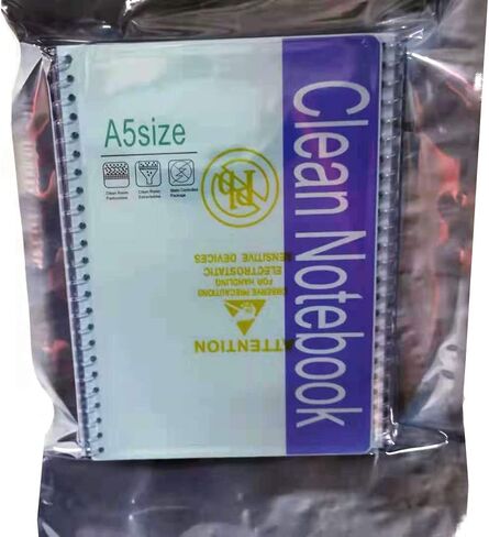 Swwip Cleanmroom note book , Size A5, 50 pages per book,5 notebooks per pack. total 250 pages per pack, blue color and sealed with anti-static bag in Saudi Arabia