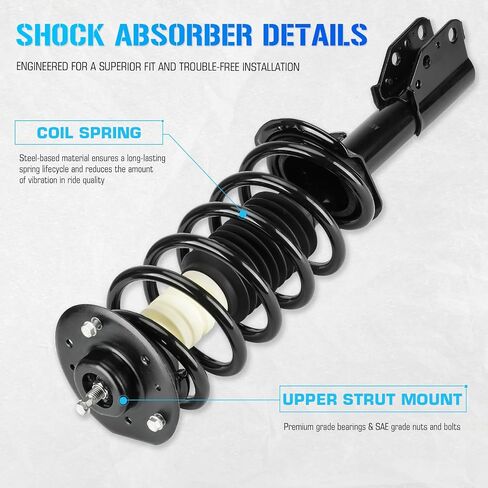 Front Left & Right Side Struts w/Coil Springs Shock Absorbers for 2005-2006 Chevrolet Equinox, 2006 Pontiac Torrent Replace for 172209 172210 (Set of 2) in Saudi Arabia