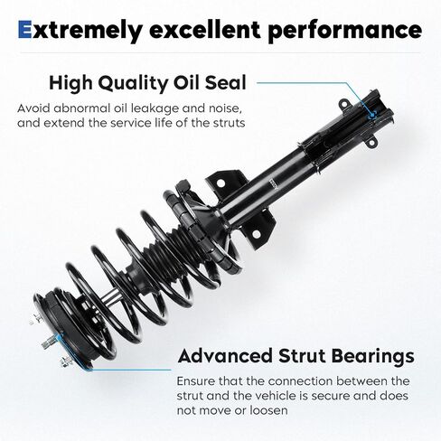 Front Complete Struts Assembly Shock Absorber w/Coil Spring Compatible with 2005 2006 2007 2008 2009 2010 Ford Mustang, Repalce 172138 in Saudi Arabia