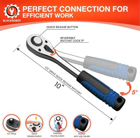 مجموعة مقابس محرك مترية 32 قطعة 1/2 بوصة، 6 نقاط (8 مم - 32 مم) 12 نقطة (10 مم - 19 مم)، مجموعة أدوات ميكانيكي مفتاح ربط السقاطة، فولاذ CR-V in Kuwait