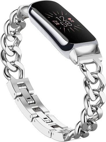 Bolesi Compatible with Fitbit Luxe Bands,Slim Metal Band Stainless Steel Adjustable Straps Replacement Bands for Fitbit Luxe Smart Watch for Women Men in Saudi Arabia