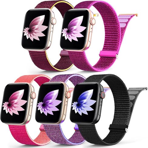5 Pack Nylon Sport Loop Band Compatible with Apple Watch Bands 38mm 40mm 41mm 42mm 44mm 45mm 49mm,Adjustable Braided Wristband Stretchy Strap for iWatch Serie 9 Ultra SE2 SE 8 7 6 5 4 3 2 1 White Men in Saudi Arabia