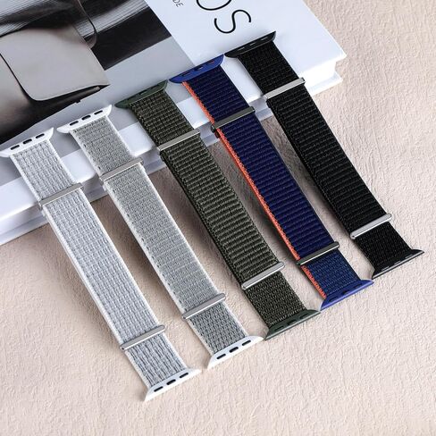 5 Pack Nylon Sport Loop Band Compatible with Apple Watch Bands 38mm 40mm 41mm 42mm 44mm 45mm 49mm,Adjustable Braided Wristband Stretchy Strap for iWatch Serie 9 Ultra SE2 SE 8 7 6 5 4 3 2 1 White Men in Saudi Arabia