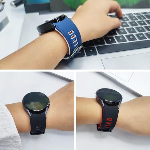 لساعة Galaxy Watch 7/6/5/4/FE مقاس 40 مم و44 مم، أساور معصم رياضية من السيليكون الناعم بدون فجوة متوافقة مع ساعة Samasung Galaxy Watch 7/ Watch 6 Classic 43mm 47mm/Watch 5 Pro 45mm/Watch 4 Classic 42mm 46mm in Kuwait