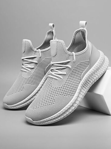 Men's Fashion Sneakers Breathable Fabric Upper Lace-up Casual Sports Running Shoes for Activities, Durable, Comfortable in Saudi Arabia