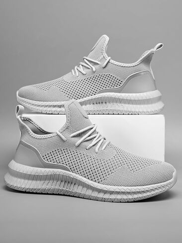 Men's Fashion Sneakers Breathable Fabric Upper Lace-up Casual Sports Running Shoes for Activities, Durable, Comfortable in Saudi Arabia
