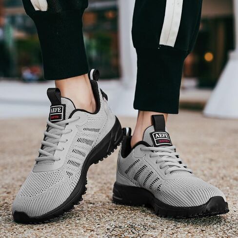 Men's Fashion Sneakers Breathable Fabric Upper Lace-up Casual Sports Running Shoes for Activities, Durable, Comfortable in Saudi Arabia