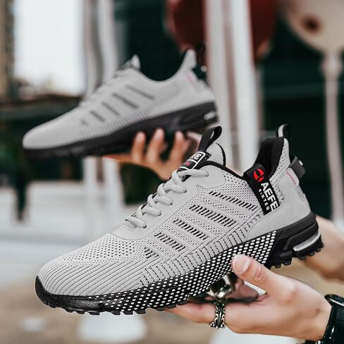 Men's Fashion Sneakers Breathable Fabric Upper Lace-up Casual Sports Running Shoes for Activities, Durable, Comfortable in Saudi Arabia