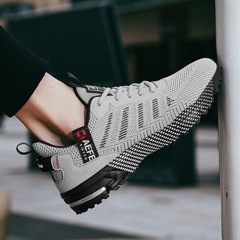 Men's Fashion Sneakers Breathable Fabric Upper Lace-up Casual Sports Running Shoes for Activities, Durable, Comfortable in Saudi Arabia
