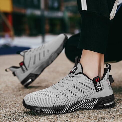 Men's Fashion Sneakers Breathable Fabric Upper Lace-up Casual Sports Running Shoes for Activities, Durable, Comfortable in Saudi Arabia
