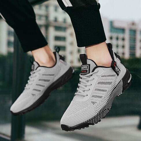 Men's Fashion Sneakers Breathable Fabric Upper Lace-up Casual Sports Running Shoes for Activities, Durable, Comfortable in Saudi Arabia