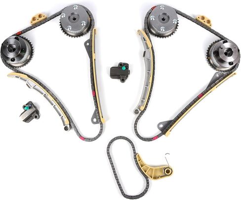 طقم سلسلة توقيت المحرك 24321-3L100 مع مجموعة سلسلة مضخة الزيت عمود الحدبات CVVT Gears 3.3L 3.8L مناسب لشركة Hyundai Azera Santa Fe Palisade، Genesis G70/G80/G90، Kia Sedona Sorento مجموعة سلسلة التوقيت الكاملة in Kuwait