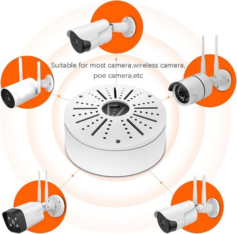 Metal Universal Security Camera Junction Box, CCTV Camera Junction Boxes | Hide Cable Concealment Box, Outdoor Surveillance Camera Mount Bracket, Fits Almost All Cameras Type in Saudi Arabia