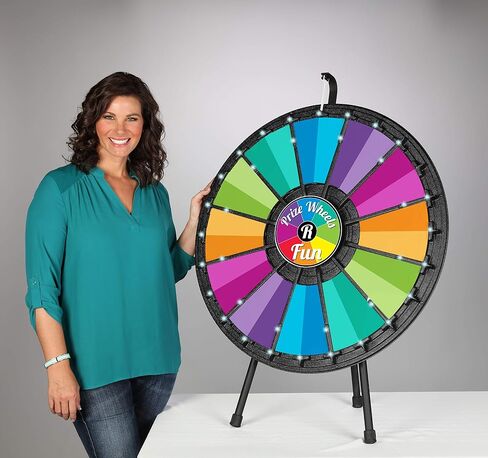 Prize Wheel Spinning Wheel for Prizes – 12-24 Slot Tabletop Spin The Wheel Game with LED Lights for Trade Shows – Sturdy ABS Plastic and Collapsible Steel Frame in Saudi Arabia