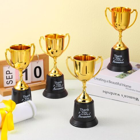 Coworker Gift 9 Inch Mini Trophies Gold Plastic Prize Awards Participation Trophy Golden Award Trophy Cups for Sports Party Competitions Soccer Baseball Rewards Teacher in Saudi Arabia