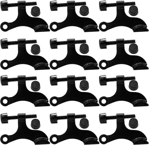 DCC Home Decor 6 Pack Hinge Door Stopper Adjustable Heavy Duty Black Door Stop 2.5 Inch Wide Wall Protector with Rubber Bumper in Kuwait